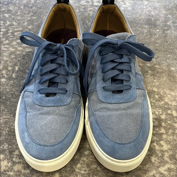 Men's BRUNOMAGLI Blue Suede and canvas Sneakers size 10.5